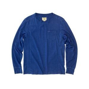 Gilded Age Shirt Men's Large Chilmark Indigo Crew Long Sleeve T-Shirt Cotton